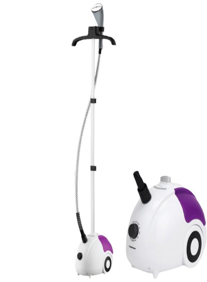 Olsenmark - Garment Steamer with Water Tank, Fast Heating, Aluminum Pole, Ergonomic Grip & Suitable for All Fabrics 1.8 L 2000 W OMGS1690N White/Purple - Image 1