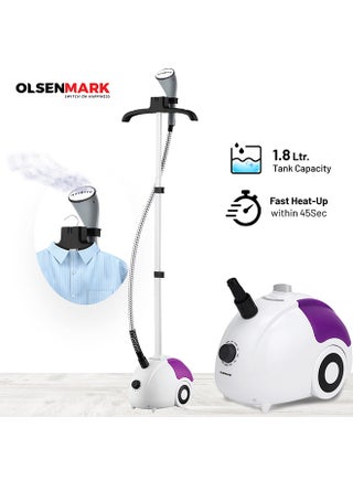 Garment Steamer with Water Tank, Fast Heating, Aluminum Pole, Ergonomic Grip & Suitable for All Fabrics 1.8 L 2000 W OMGS1690N White/Purple - pnsku/N15883796A/45/_/1707426208/5aca68f0-30ed-4b19-a13b-803c4547bd38