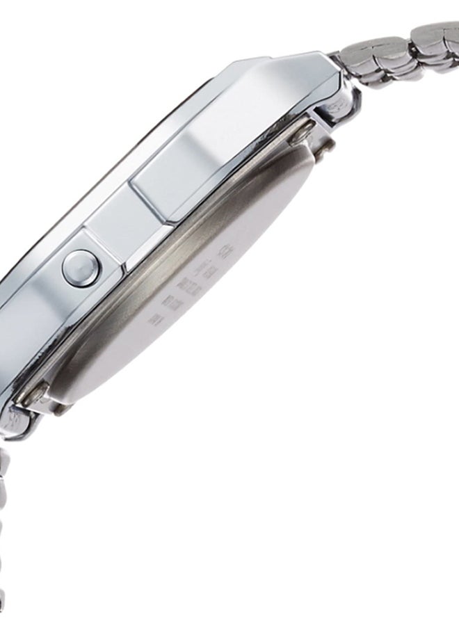 كاسيو ساعة يد رقمية مقاومة للماء بسوار من الإستانلس ستيل طراز A-159W-33 مم - لون فضي للرجال - Image 3