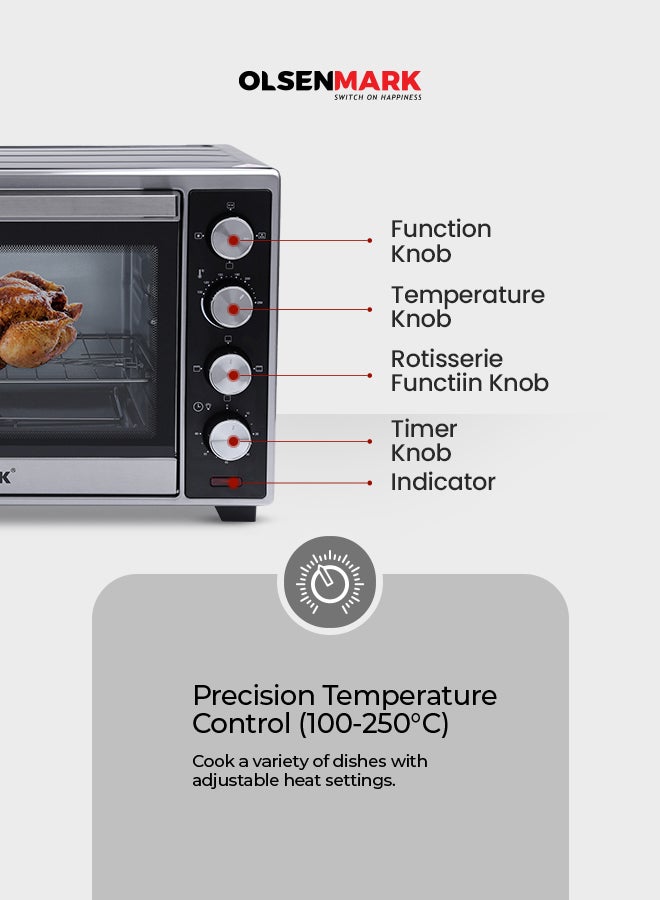 أولسنمارك فرن ذو حمل حراري 45 L 2000 W OMO2266G أسود - Image 4