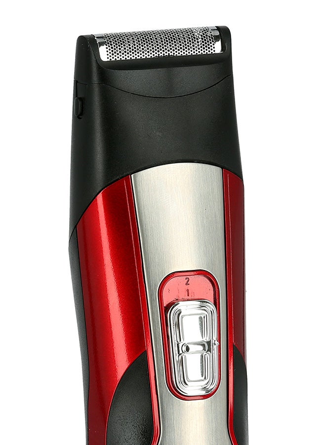 GEEPAS - 11-IN-1 Rechargeable Grooming Kit- GTR8724, Includes Hair Clipper Head And Beard Trimmer Head Black/Red 6x23.6x16.2cm - Image 1