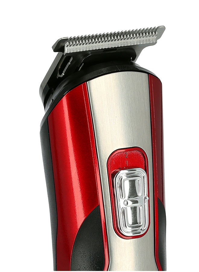 GEEPAS - 11-IN-1 Rechargeable Grooming Kit- GTR8724, Includes Hair Clipper Head And Beard Trimmer Head Black/Red 6x23.6x16.2cm - Image 1