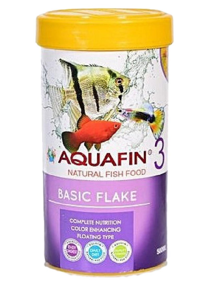 AQUAFIN Basic Flake Food Daily Fish Diet Floating Type Food Multicolour 250ml - Image 1