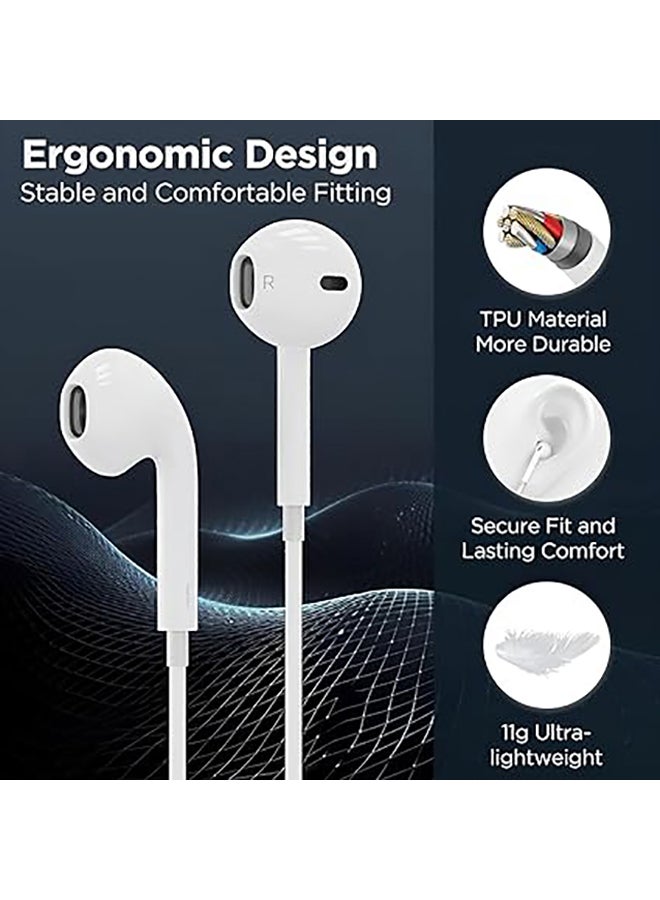 Generic - 2-In-1 Handsfree With Lightning Cable For iPhone White - Image 1