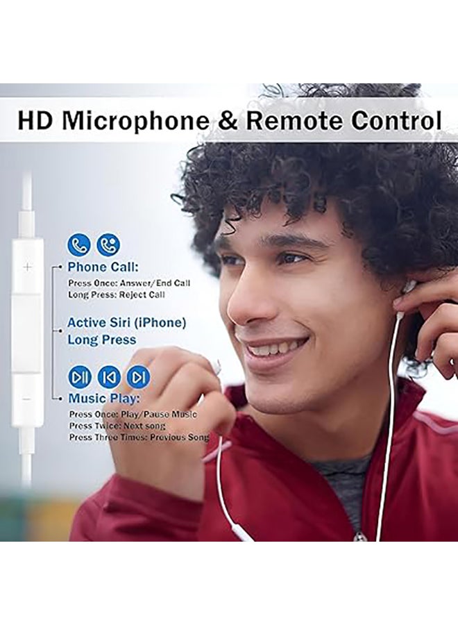 Generic - 2-In-1 Handsfree With Lightning Cable For iPhone White - Image 1