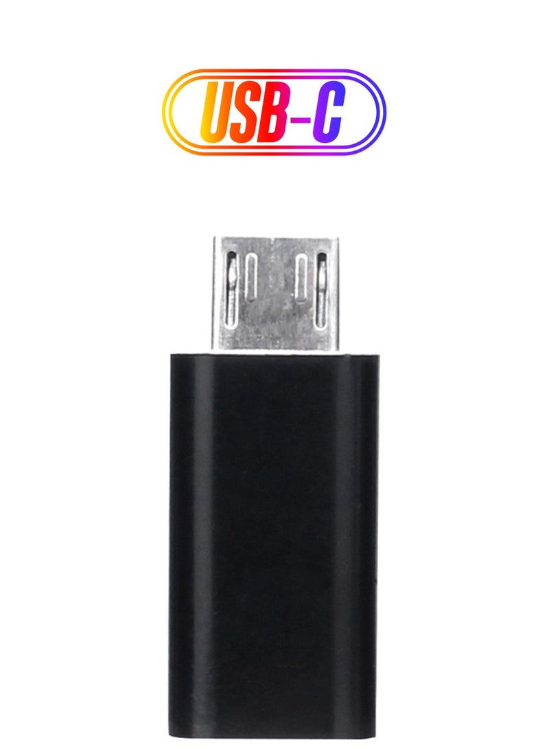 Voberry Type-C To Micro USB Adapter Black/Silver - Image 1