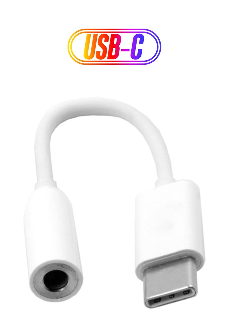 Voberry 3.5mm Female To Type-C Male Audio Jack Cable White/Silver  - Image 1