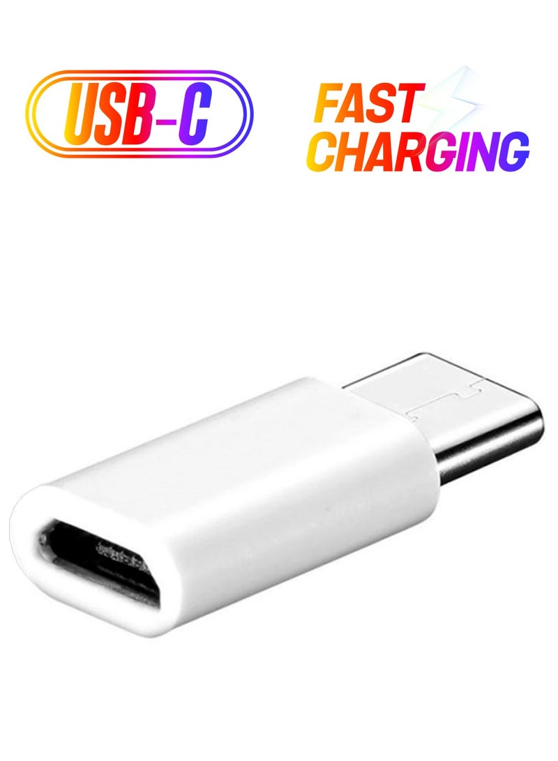 Voberry 5-Piece Type-C To Micro USB Data Sync Charging Adapter White - Image 1