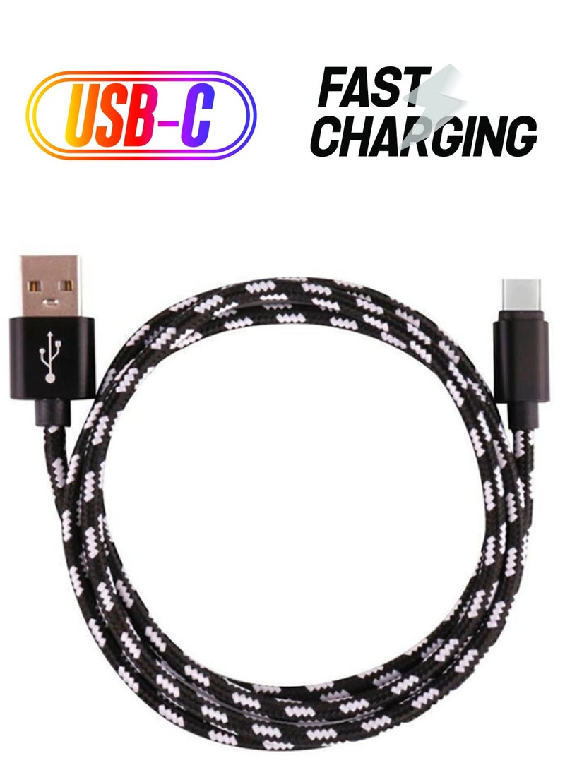 Voberry Type-C Data Sync Fast Charging Cable For Samsung Galaxy Note 8 Black/White