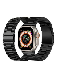 MARGOUN Stainless Steel Band Compatible With Apple Watch Band 49mm 45mm 44mm For iWatch Ultra 2/1 Series 9 8 SE 7 6 5 4 3 2 1 Luxury Durable Watch Band Black  - Image 2