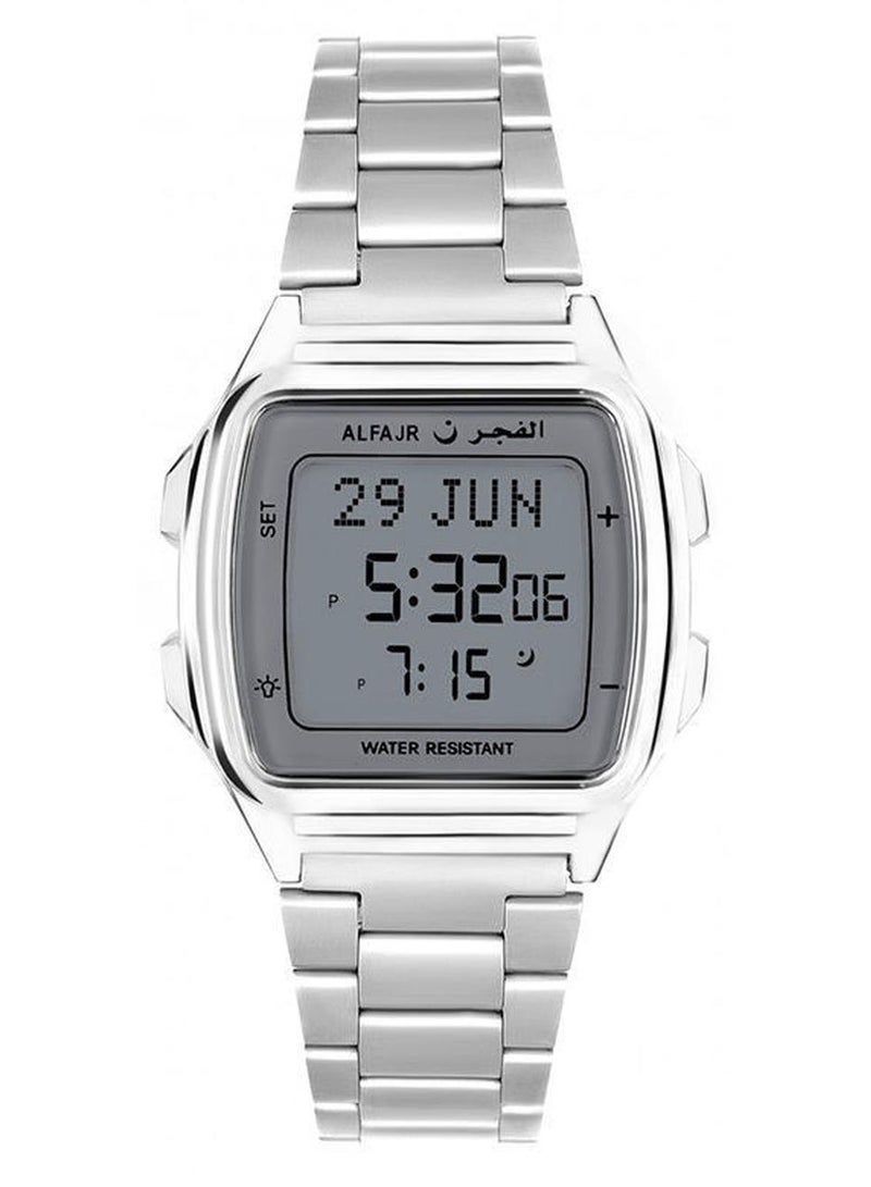 الفجر ساعة رقمية بسوار من الإستانلس إستيل ومقاومة للماء طراز WP-04 للرجال - Image 1
