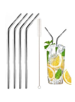 5-Piece Stainless Steel Metal Drinking Straw Set Silver 23x0.5cm - pnsku/N16061849A/45/_/1714463678/24316970-0b6e-4627-abaf-31934dbe281e