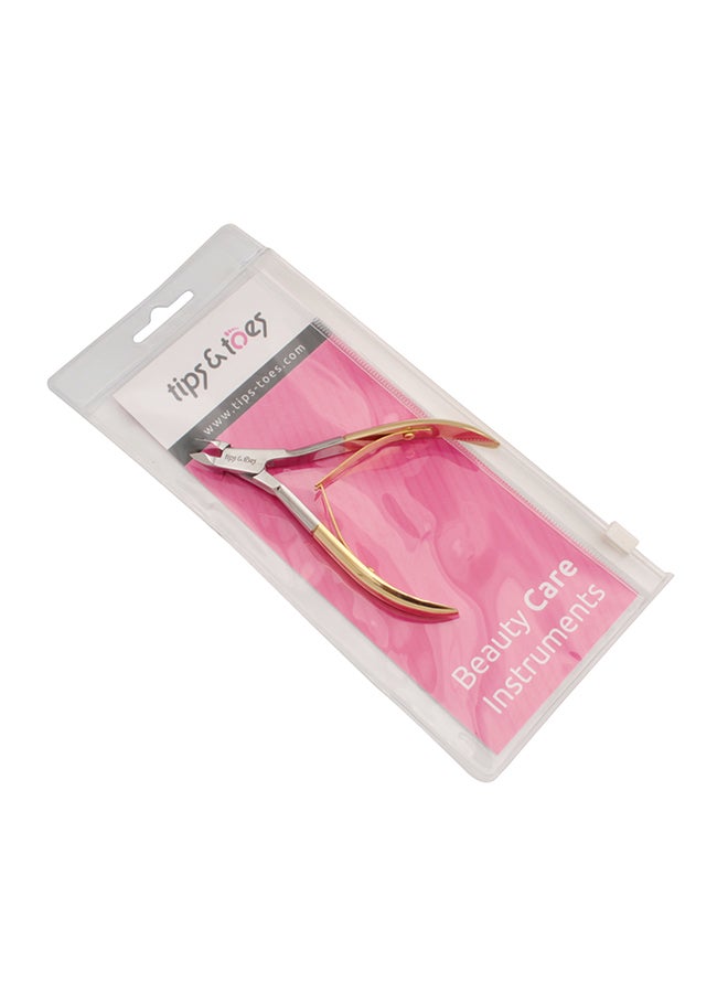 تيبس آند توز كماشة من الستانلس ستيل لإزالة الجلد الميت حول الأظافر ذهبي/فضي - Image 1