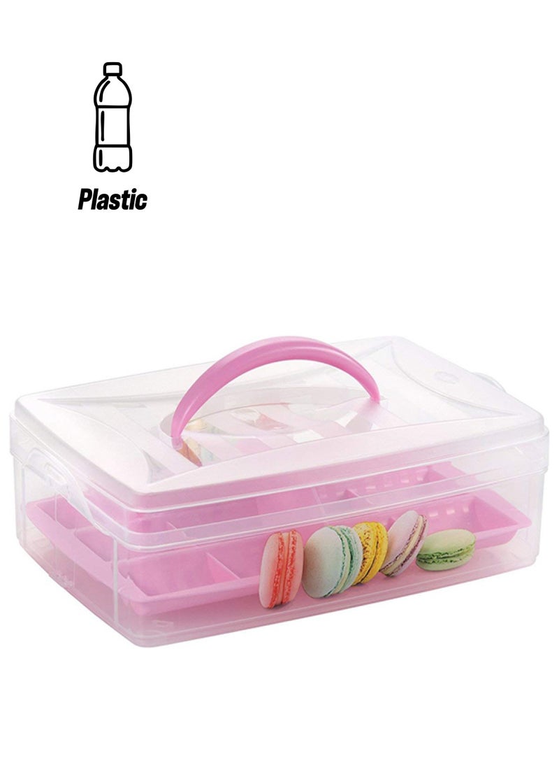 Snips Plastic Food Container Clear/Pink - Image 1