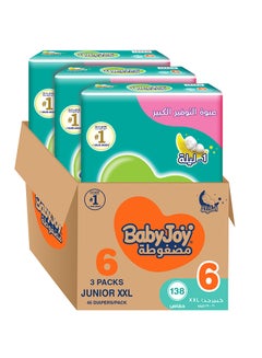 Compressed Diamond Pad Diaper, Size 6, Junior XXL, 16-25 Kg, Giant Box, 138 Diapers - pnsku/N16108603A/45/_/1734692072/b4aadfc6-aab5-4e98-8254-14944ab03fb2