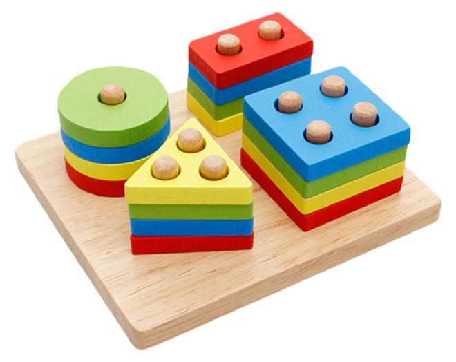 17 قطعة من الألعاب المتطابقة على شكل هندسي سم كتل قابلة للفصل والإزالة للأطفال حتى عمر 12 شهرًا 12 × 12 × 10 سم 12x12x10سم - Image 1