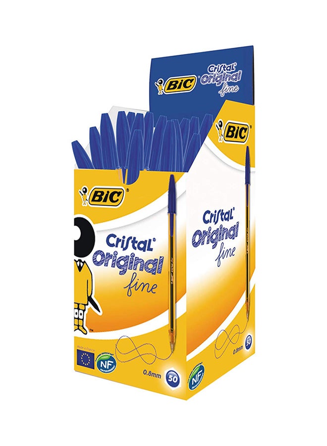 Bic 50-Piece Cristal Ball Point Pen Yellow/Blue - Image 1