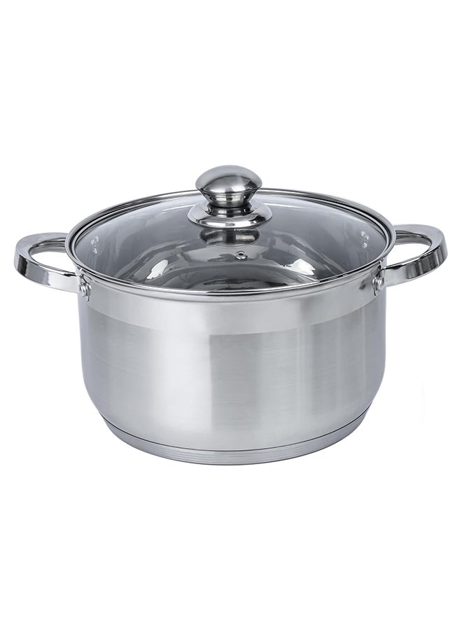 Wilson - 12-Piece Stainless Steel Durable Material Induction Compatible Base Cookware Set Includes 1xCasserole(22x11 cm),1xCasserole(24x12.5 cm),1xCasserole(26x12.8 cm),1xCasserole(18x9.5 cm) 1xSaucepan(33x8 cm),1xFry Pan(24x6 cm),6xLid Stainless Steel - Image 1