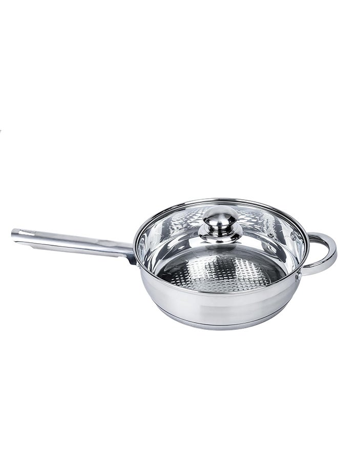 Wilson - 12-Piece Stainless Steel Durable Material Induction Compatible Base Cookware Set Includes 1xCasserole(22x11 cm),1xCasserole(24x12.5 cm),1xCasserole(26x12.8 cm),1xCasserole(18x9.5 cm) 1xSaucepan(33x8 cm),1xFry Pan(24x6 cm),6xLid Stainless Steel - Image 1