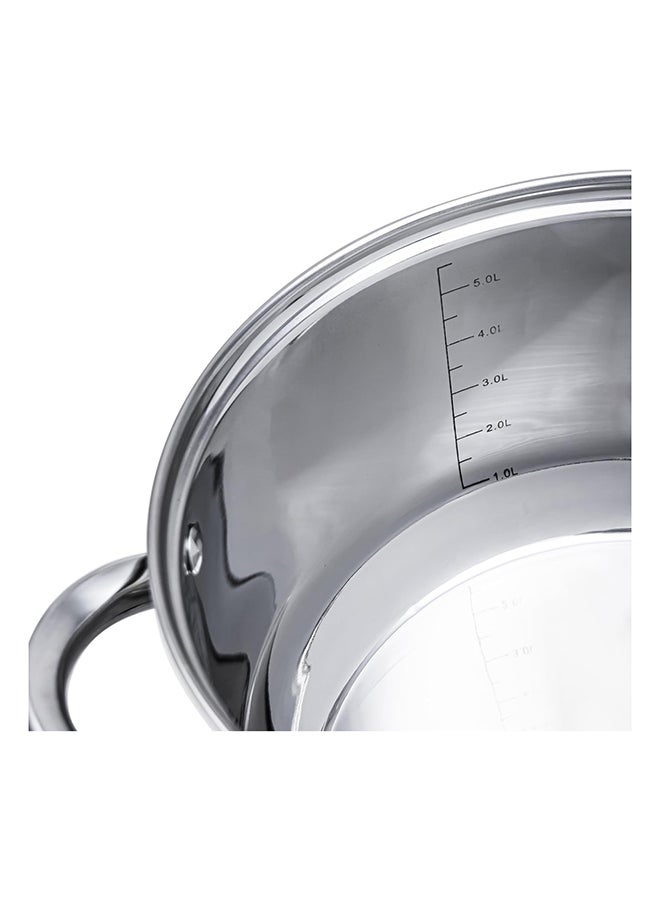 Wilson - 12-Piece Stainless Steel Durable Material Induction Compatible Base Cookware Set Includes 1xCasserole(22x11 cm),1xCasserole(24x12.5 cm),1xCasserole(26x12.8 cm),1xCasserole(18x9.5 cm) 1xSaucepan(33x8 cm),1xFry Pan(24x6 cm),6xLid Stainless Steel - Image 1