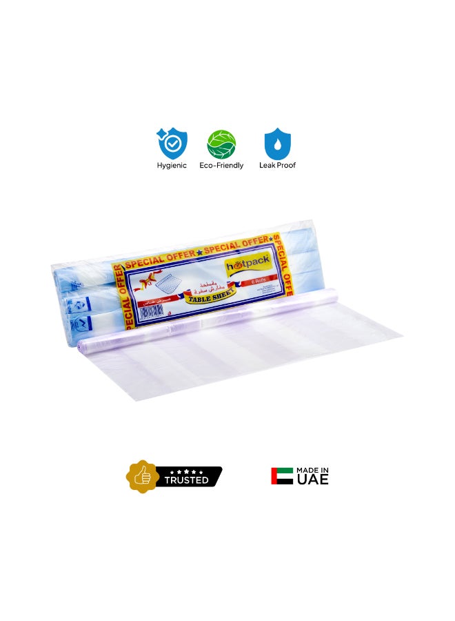 Hotpack - 6 Roll Disposable Table Sheet Set Assorted Colours Multicolour - Image 1