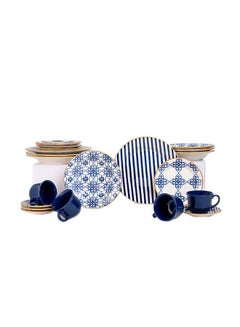 Oxford 20-Piece Porcelain Dinner Set Blue/White  - Image 1