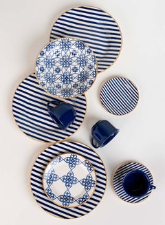 Oxford 20-Piece Porcelain Dinner Set Blue/White  - Image 2