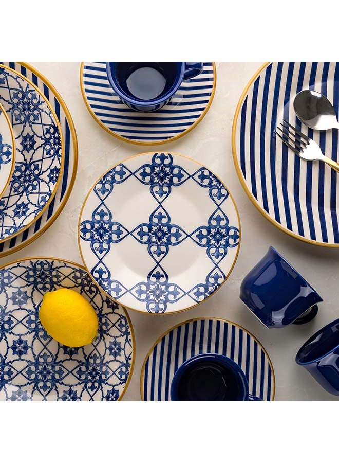 Oxford - 20-Piece Porcelain Dinner Set Blue/White - Image 1
