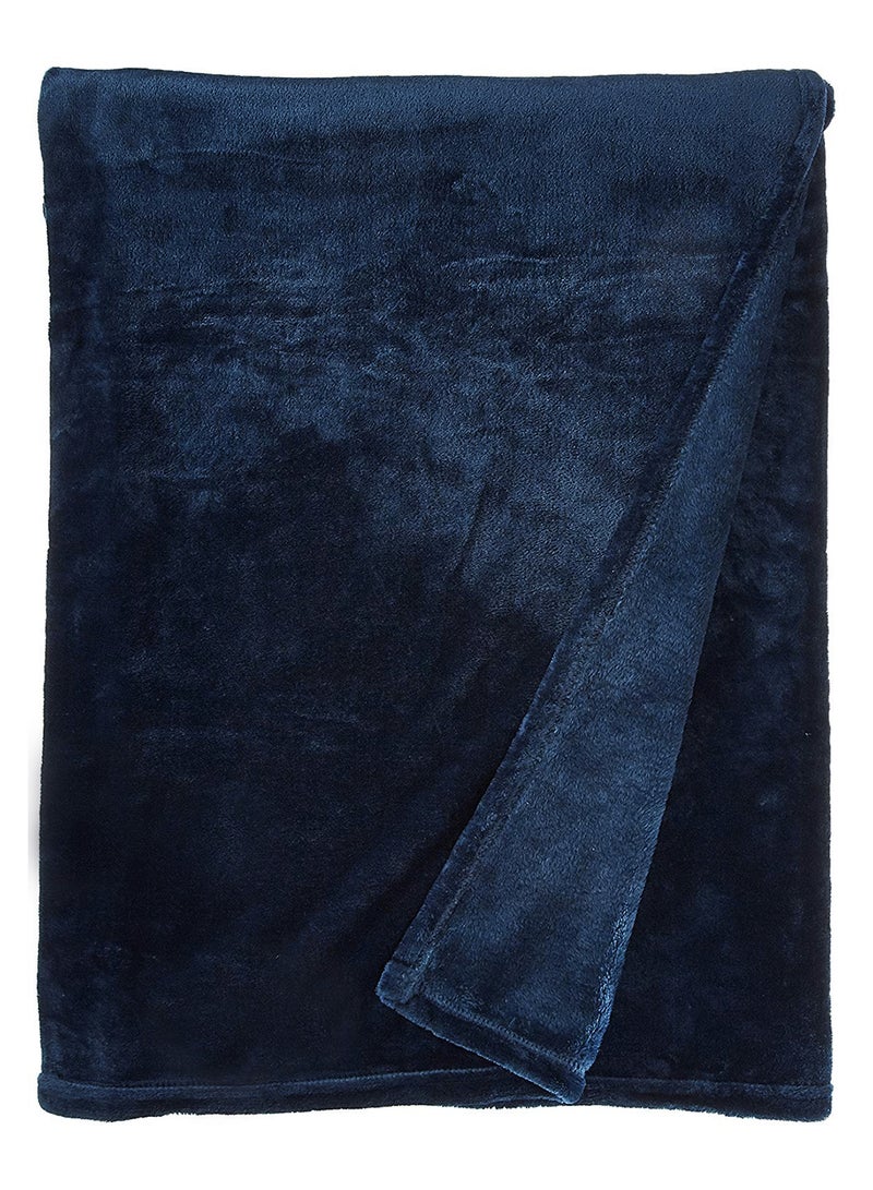 Fabienne Premium Quality Long Lasting Bed Blanket 200x220cm Silky Soft 280 GSM Light Weight Throw Blanket King Size Fluffier Washable Blanket Microfiber Navy 200 X 220cm - Image 2