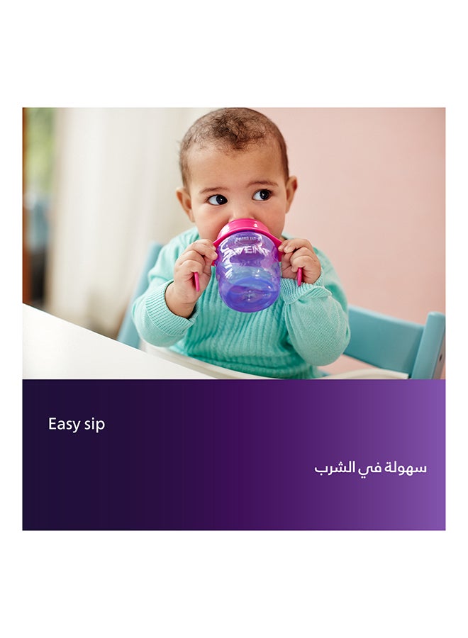 كوب للأطفال كلاسيك من السيليكون من عمر 6 أشهر فما فوق، سعة 200 مل - لون بنفسجي/وردي - Image 3
