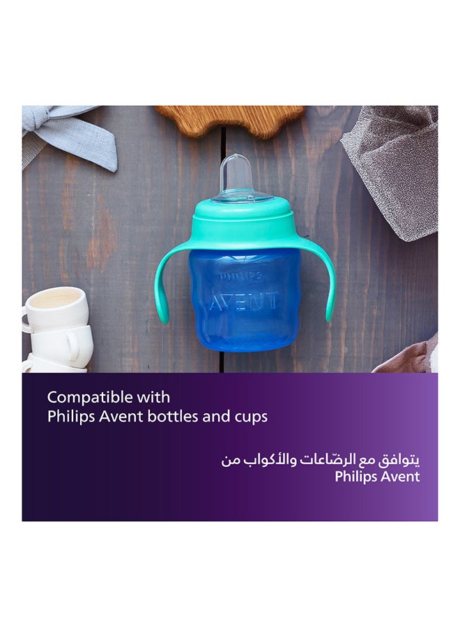كوب شرب كلاسيك  للأطفال مصنوع من السيليكون الناعم، خالي من مادة BPA ومناسبة من عمر 6 أشهر، 200 مل، أزرق/أخضر - طراز SCF551- 05 - Image 5