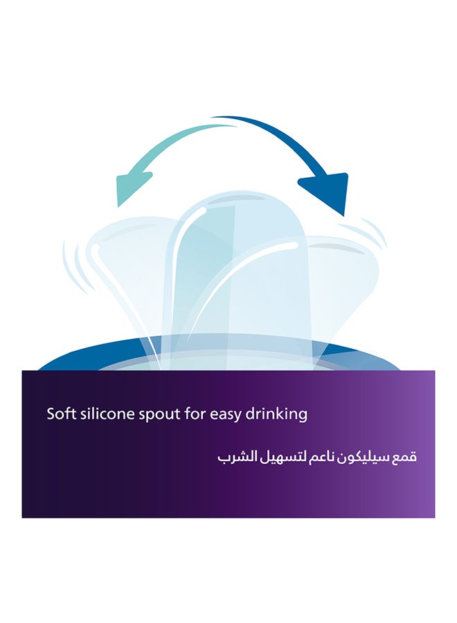 كوب شرب كلاسيك  للأطفال مصنوع من السيليكون الناعم، خالي من مادة BPA ومناسبة من عمر 6 أشهر، 200 مل، أزرق/أخضر - طراز SCF551- 05 - Image 4