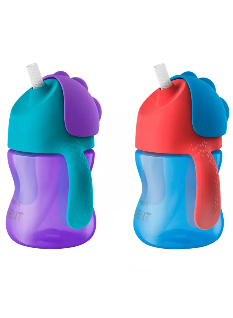 PHILIPS AVENT Bendy Straw Sippy Cup Bpa Free For Healthy Oral Development, Assorted - 200 Ml