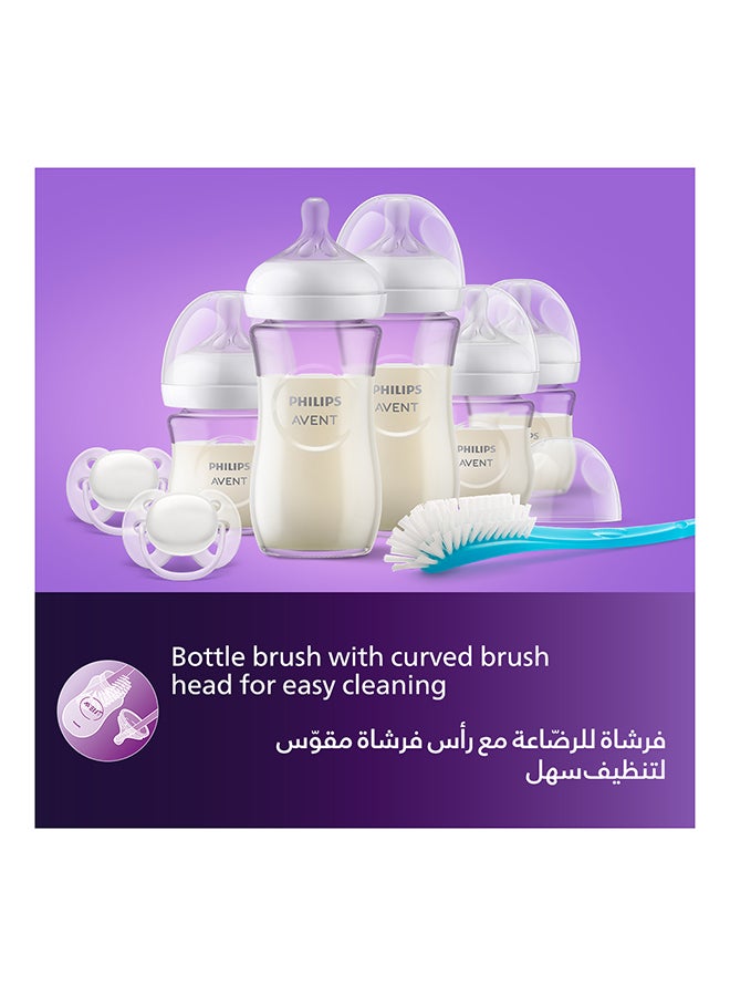 فرشاة تنظيف متينة لزجاجة إرضاع الطفل والحلمة مصممة برأس منحني - أزرق - Image 4