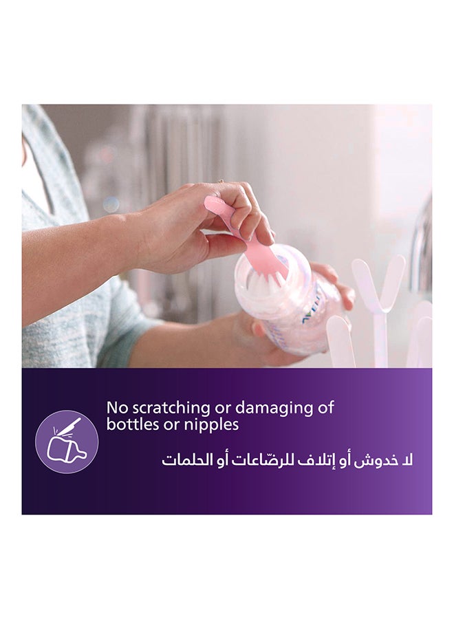 فرشاة تنظيف زجاجة الرضاعة والحلمات - وردي - Image 2