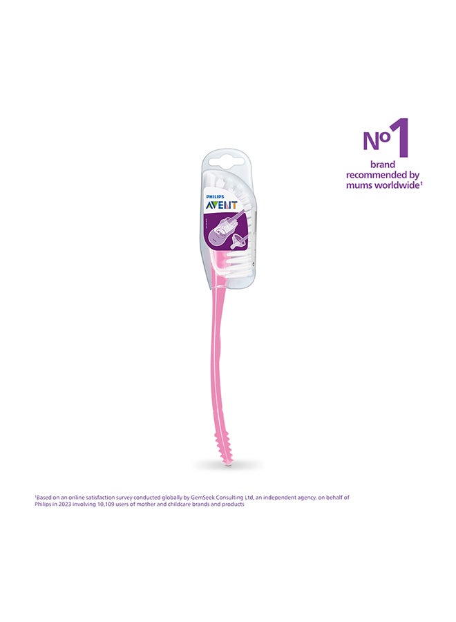 فرشاة تنظيف زجاجة الرضاعة والحلمات - وردي - Image 1