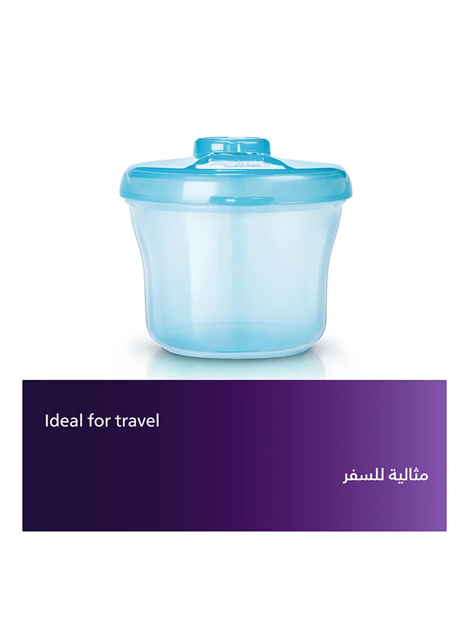 Philips Avent موزع حليب بودرة خالٍ من مادة BPA مزود بغطاء دوار، أقسام داخلية قابلة للفصل - بلون أزرق