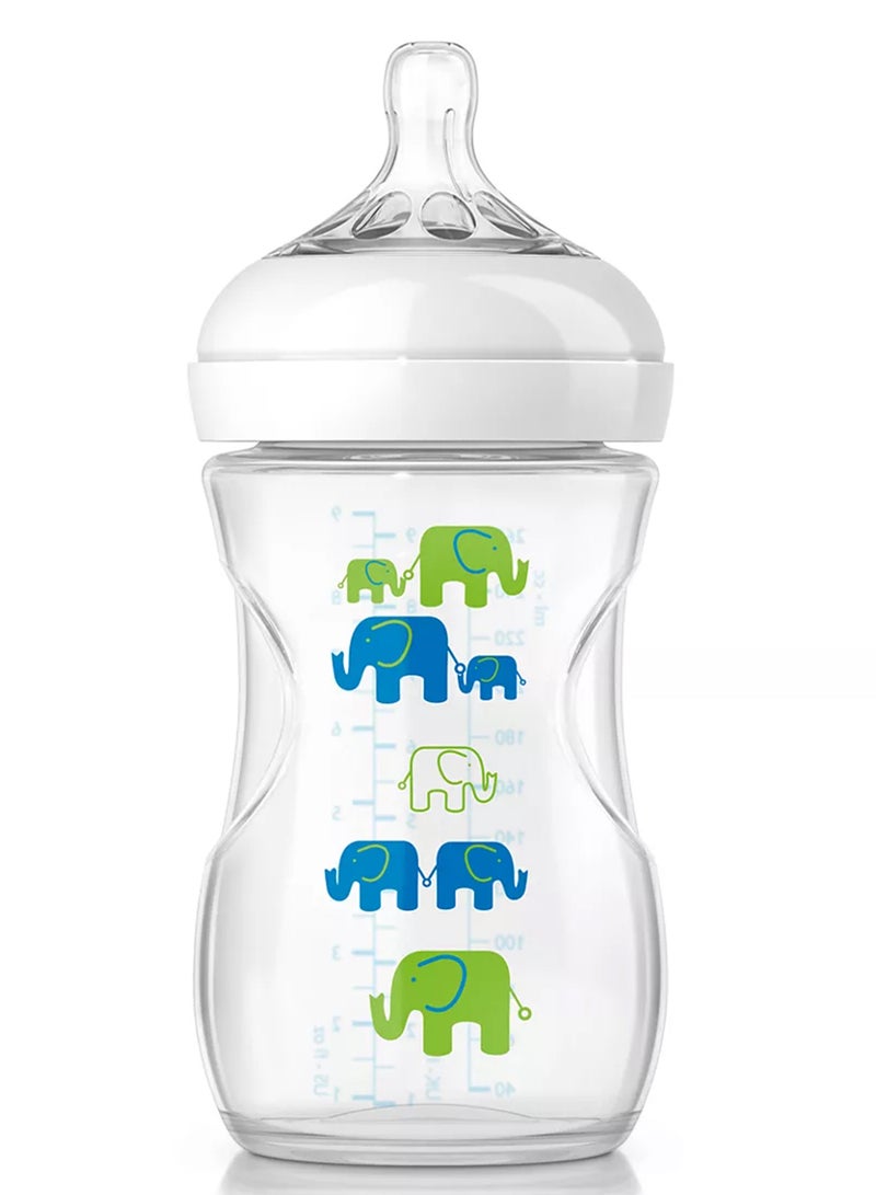 PHILIPS AVENT Natural Feeding Bottle 260 Ml Green Elephant Design Gift Set Scd627, 01  - Image 2