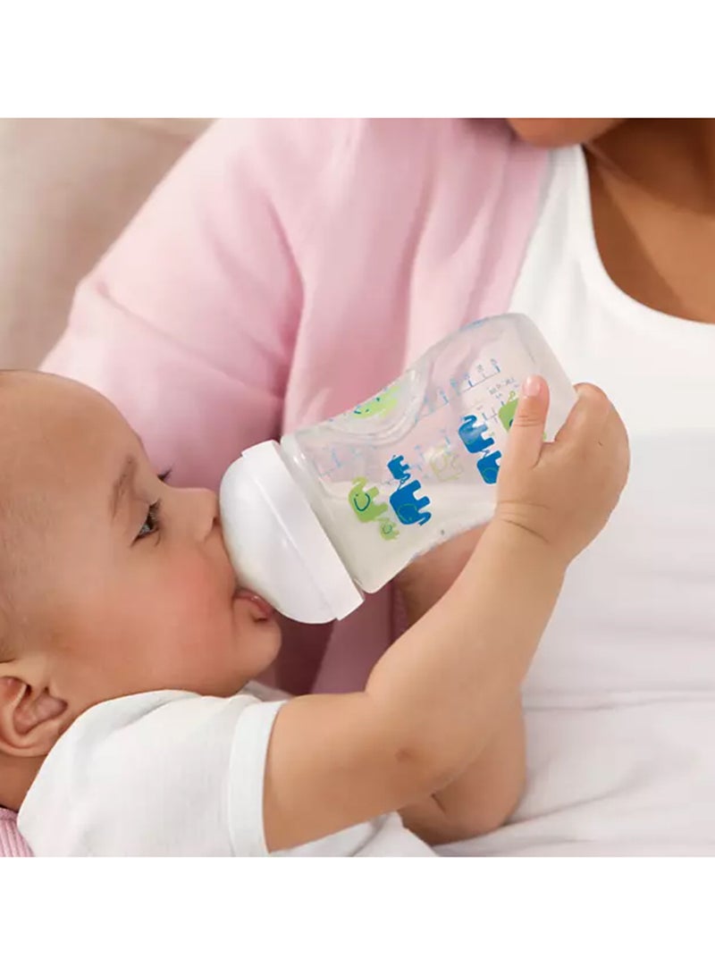 PHILIPS AVENT - Natural Feeding Bottle 260 Ml Green Elephant Design Gift Set Scd627, 01 - Image 1