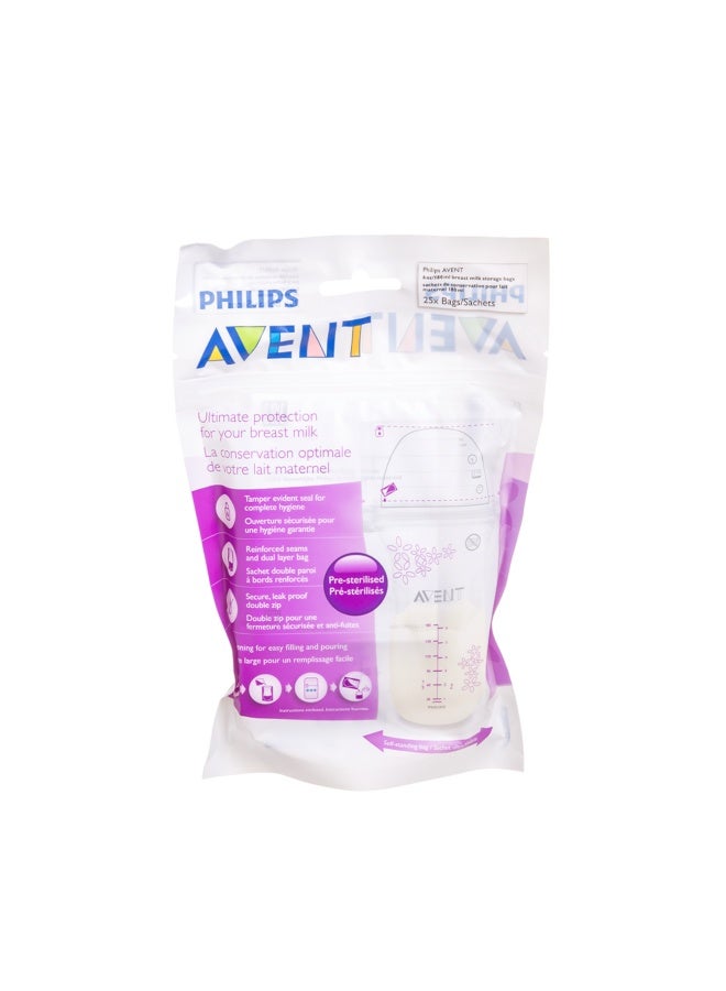 PHILIPS AVENT - Breastmilk Storage Bags 180 Ml , 25 Count - Image 1