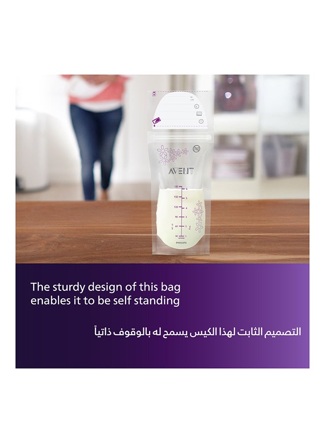 PHILIPS AVENT Breast Milk Bags 6Oz/180Ml| 25Pcs | No.1 Brand Recommended By Moms Worldwide  - Image 2