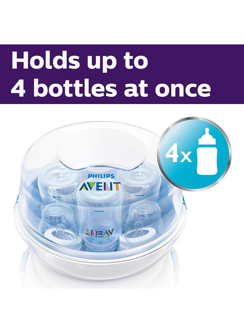 PHILIPS AVENT - Durable And Fast Microwave Steam Sterilizer With New Compact Design For Little Baby, White - SCF281/03 - Image 1