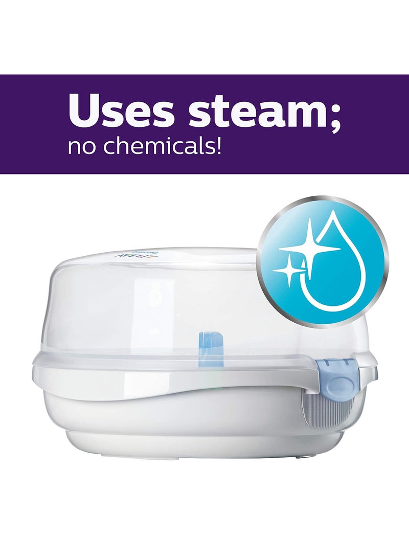 PHILIPS AVENT - Durable And Fast Microwave Steam Sterilizer With New Compact Design For Little Baby, White - SCF281/03 - Image 1
