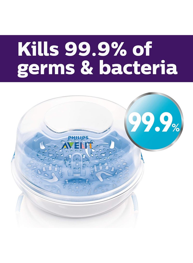 PHILIPS AVENT - Durable And Fast Microwave Steam Sterilizer With New Compact Design For Little Baby, White - SCF281/03 - Image 1