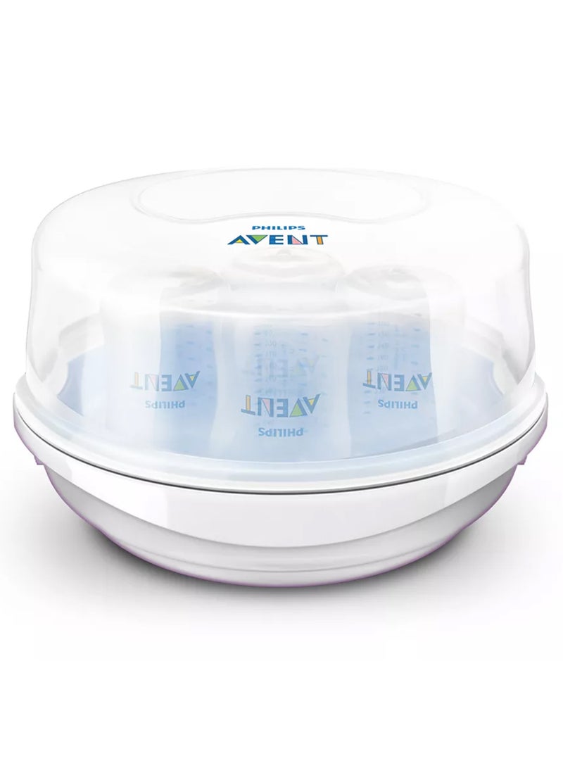 PHILIPS AVENT - Durable And Fast Microwave Steam Sterilizer With New Compact Design For Little Baby, White - SCF281/03 - Image 1