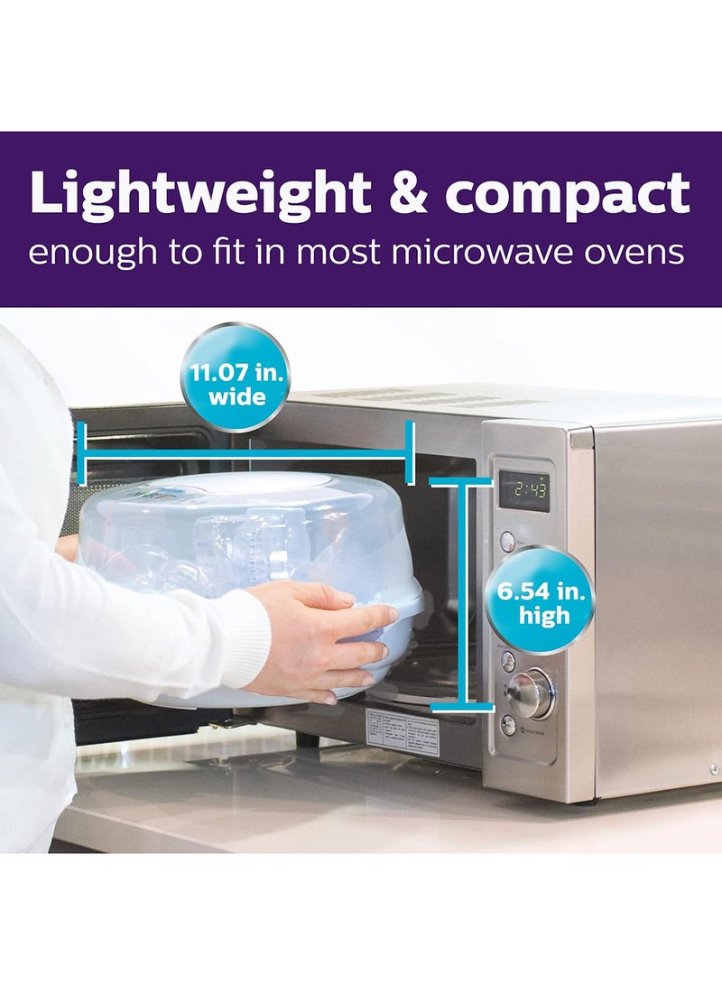 PHILIPS AVENT - Durable And Fast Microwave Steam Sterilizer With New Compact Design For Little Baby, White - SCF281/03 - Image 1