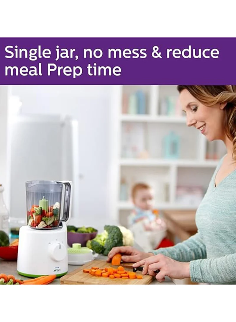 Philips Avent خلاط وجهاز طهي بالبخار صحي 2 في 1  بتصميم صغير، بجهد 220-240 فولت