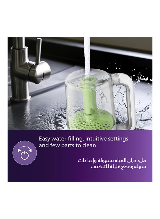 Philips Avent خلاط وجهاز طهي بالبخار صحي 2 في 1  بتصميم صغير، بجهد 220-240 فولت