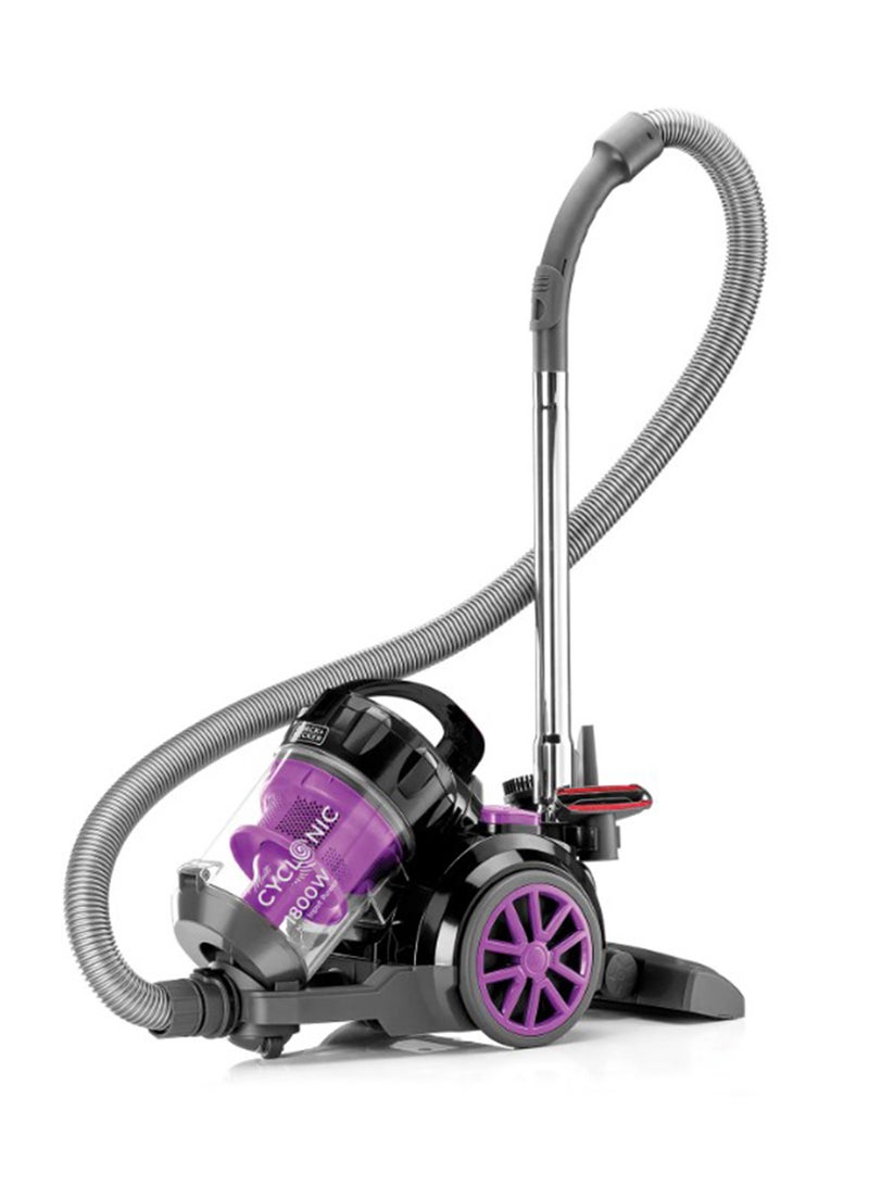 بلاك اند ديكر مكنسة كهربائية بدون كيس مع تقنية Multicyclonic 2.5 L 1600 W VM1880-B5 أسود/أرجواني/رمادي - Image 1