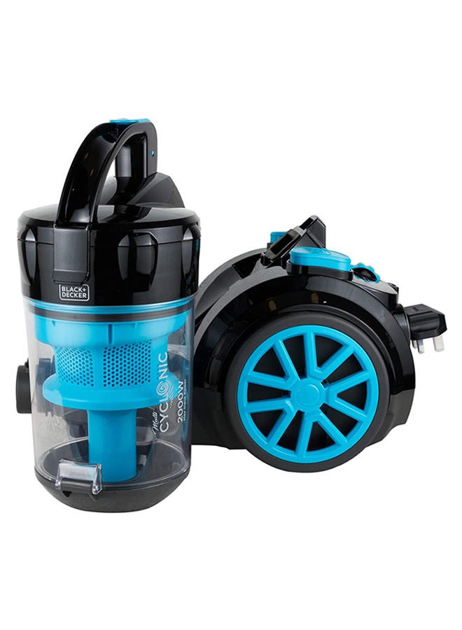 BLACK+DECKER - Multi Cyclone Bagless Corded Vacuum Cleaner, 6-Stage HEPA Filtration, Variable Speed, 289 Air Watts, Auto Cord Rewind, 5m Cable, Washable Filter, 2.5 L 1800 W VM2080-B5 Grey/Black/Blue - Image 1
